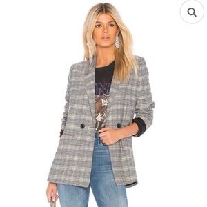 Anine Bing Madeline Plaid Blazer xs